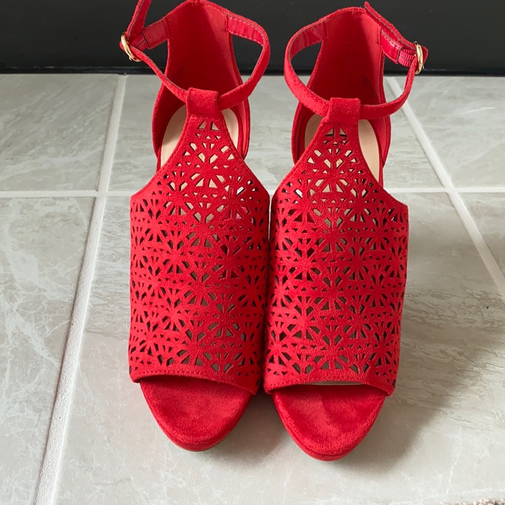 Aldo Red suede heels